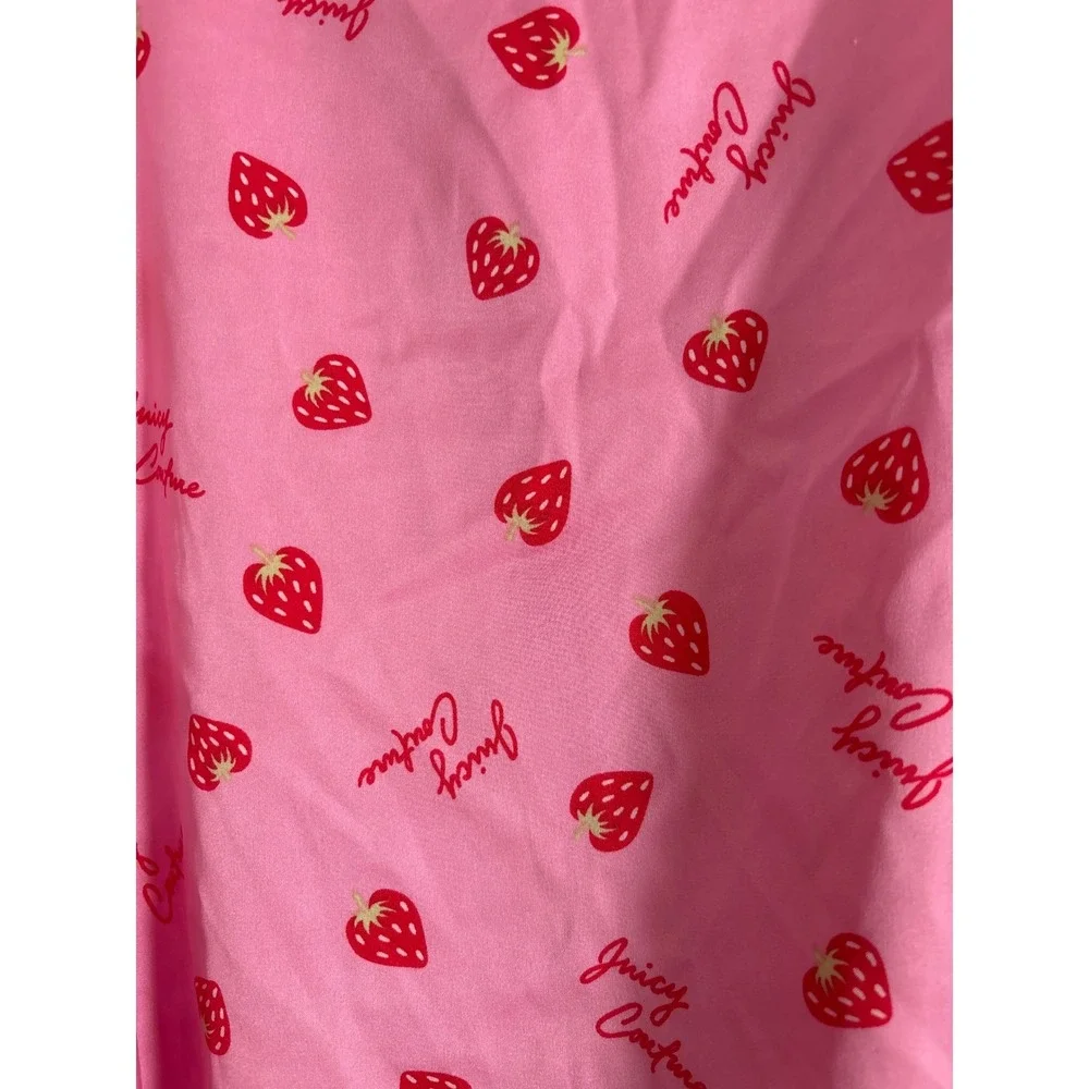 Juicy Couture Pink Strawberry Print Pajama Set Cami and‎ Shorts Large